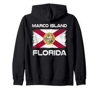Marco Island Florida Flag Design Marco Island Beach FL Drapeau Sweat à Capuche
