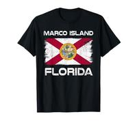 Marco Island Florida Flag Design Marco Island Beach FL Drapeau T-Shirt