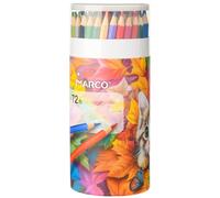 MARCO Lot de 72 crayons de couleur à l'huile, hexagonaux, pré-taillés, incassables, idéaux pour les artistes, les adultes et les étudiants à partir de 14 ans, avec pot à crayons