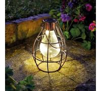 Marco Paul 1 lanterne solaire en cuivre à suspendre avec lumières LED pour patio, vase tempête, lanterne de table ou centre de fenêtre intérieur extérieur