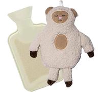 Marco Paul Bouillotte de 1 litre avec housse pour l'hiver en fausse fourrure pour soulager les douleurs dorsales et l'arthrite (mouton), Gris
