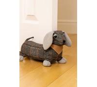 Marco Paul Cale-porte fantaisie en peluche douce lestée en tissu marron pour décoration d'intérieur, salon, chambre à coucher, bureau, intérieur rustique traditionnel (teckund gris)