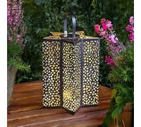 Marco Paul Grande lanterne solaire à LED pour jardin 30 cm Étoile lumineuse Décoration extérieure Lampe de table d'extérieur Lumière de table d'extérieur Blanc chaud