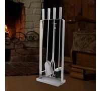 Marco Paul - Grille de cheminée de 40,6 cm - Ensemble d'accessoires pour la gestion de la cheminée à domicile - Seau en métal noir - Équipement de feu d'intérieur - Bûche en bois (ensemble de