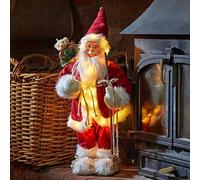 Marco Paul Interiors Christmas Figurine de Père Noël lumineux à LED Rouge 60 cm