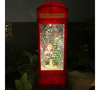 Marco Paul Interiors Tourbillons de neige de Noël Père Noël, cabine téléphonique, lanterne festive, décoration de Noël éclairée, lumière blanche chaude, boule à neige intérieure, ornement, décoration