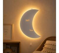 Marco Paul Interiors Veilleuse murale à LED alimentée par piles pour chambre d'enfant (croissant de lune)