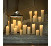 Marco Paul Lot de 18 bougies LED sans flamme vacillante avec effet cire réaliste fonctionnant à piles pour centre de table à manger, cadeaux de pendaison de crémaillère