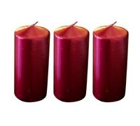 Marco Paul - Lot de 3 bougies piliers non parfumées à combustion longue pour Noël, les vacances, les centres de table, les mariages, les fêtes - Lot de 3 bougies métalliques pour intérieur (grande