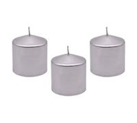 Marco Paul Lot de 3 bougies piliers non parfumées à combustion longue pour Noël, les vacances, les centres de table, les mariages, les fêtes - Lot de 3 bougies métalliques pour intérieur (petite