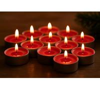 Marco Paul Lot de 50 bougies chauffe-plat parfumées à la pomme épicée - Bougies chauffe-plat parfumées à la pomme - Bougies chauffe-plat parfumées à la cire anti-goutte - Bougies d'automne en vrac