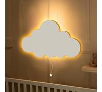 Marco Paul Veilleuse en forme de nuage pour chambre d'enfant, montage mural avec cordon de tirage, éclairage LED à piles pour chambre de bébé, chambre d'enfant et nouveau-né