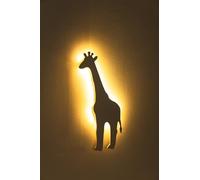 Marco Paul Veilleuse murale en bois blanc pour chambre d'enfant, chambre de bébé, lampe de chevet pour chambre d'enfant, décoration d'intérieur (girafe)