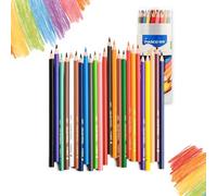 Marco Pro - Pour les amateurs d'art - Ensemble de crayons de couleur - 48 couleurs, mines épaisses en craie grasse dans des crayons en bois, série D4300. Un choix populaire pour les peintres