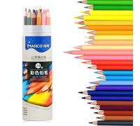 MARCO Profi - Kunstliebhaber - Ensemble de crayons de couleur - 24 couleurs, épaisses mines de craie à l'huile dans des crayons en bois, série D4300. Un choix populaire pour les peintres