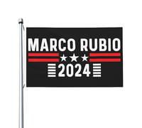 Marco Rubio 2024 Drapeau pour les gars de chambre Double face Drapeaux drôles Art mural pour porche 3x5 pieds, Tapisserie Marco Rubio 2024 pour bureau