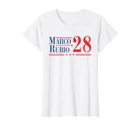 Marco Rubio 2028 President Election Campaign Vintage T-Shirt Graphique avec Valeur, Femme, Blanc, M