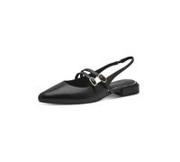 MARCO TOZZI Ballerines Femme Semelle intérieure Feel Me Souple Doublure Douce Vegan Pointu, Noir (Black), 38 EU