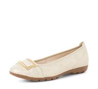 MARCO TOZZI Ballerines Femme Semelle intérieure Feel Me Souple Doublure Douce Confortable, Beige (Dune Metallic), 39 EU