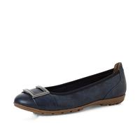 MARCO TOZZI Ballerines Femme Semelle intérieure Feel Me Souple Doublure Douce Confortable, Bleu (Navy), 39 EU