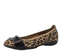 MARCO TOZZI Ballerines Femme Semelle intérieure Feel Me Souple Doublure Douce Confortable, Noir (Black/Leo), 41 EU