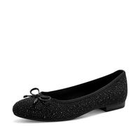 MARCO TOZZI Ballerines Femme Semelle intérieure Feel Me Souple Doublure Douce Vegan Moderne, Noir (Black), 36 EU