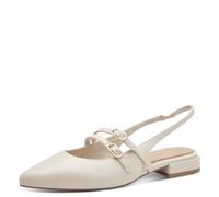 MARCO TOZZI Ballerines Femme Semelle intérieure Feel Me Souple Doublure Douce Vegan Pointu, Beige (Cream), 40 EU