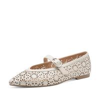 MARCO TOZZI Ballerines Femme Semelle intérieure Feel Me Souple Doublure Douce Vegan Pointu, Beige (Cream), 42 EU