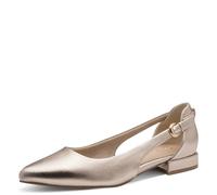 MARCO TOZZI Ballerines Femme Semelle intérieure Feel Me Souple Doublure Douce Vegan Pointu, métallique (Platinum), 36 EU