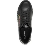 MARCO TOZZI Baskets femme à plateforme et motif cœur multicolore 2-23711-44, Taille:37 EU, Couleur:Noir