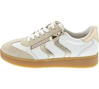 Marco Tozzi Baskets femme Feel Me, semelle amovible, doublure douce vegan – Blanc (White/Gold) 38 EU