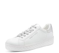 MARCO TOZZI Baskets Femme Semelle intérieure Feel Me Amovible Douce Doublure Douce Vegan Moderne, Blanc (White Comb), 38 EU