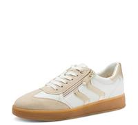 Marco Tozzi Baskets Femme Semelle intérieure Feel Me Amovible Douce Doublure Douce Vegan Moderne, Blanc (White/Gold), 41 EU