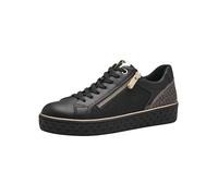 MARCO TOZZI Damen Sneaker Flach mit Reißverschluss Vegan, Schwarz (Black Comb), 41 EU