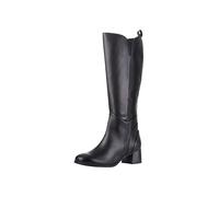 MARCO TOZZI Bottes hautes pour femme avec talon en cuir élégant, Noir, 40 EU