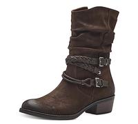 MARCO TOZZI Bottes pour femme avec talon bloc avec fermeture éclair, Cafe Comb, 38 EU