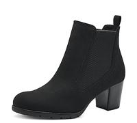 MARCO TOZZI Bottines à enfiler pour femme avec talon bloc, Noir, 36 EU