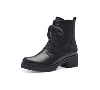 MARCO TOZZI Bottines à lacets pour femme en cuir synthétique - Talon bloc - Noir - Taille 41, Noir antique., 41 EU