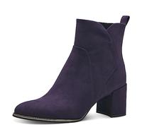 MARCO TOZZI Bottines à talon pointu pour femme avec fermeture éclair, pourpre, 37 EU
