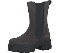 MARCO TOZZI Bottines Chelsea en cuir à plateforme pour femme, Anthracite N C, 37 EU