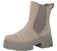 MARCO TOZZI Bottines Chelsea en cuir à plateforme pour femme, Nubuck taupe., 38 EU