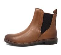 MARCO TOZZI Bottines Chelsea plates en cuir pour femme, Muscat, 38 EU