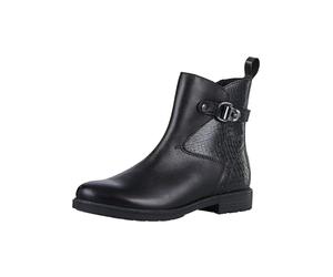 MARCO TOZZI Bottines plates sans talon pour femme avec teneur en cuir, Noir/comb, 36 EU