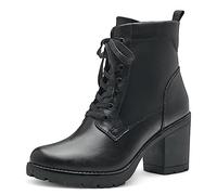 MARCO TOZZI Bottines pour femme avec talon en cuir synthétique à lacets, Noir, 37 EU