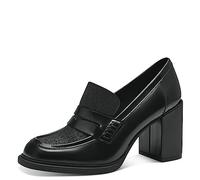 MARCO TOZZI by Guido Maria Kretschmer Mocassins pour Femme avec Talon en Cuir synthétique à Paillettes, Black Brush CB, 39 EU