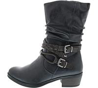 MARCO TOZZI Damen Stiefeletten mit Absatz mit Blockabsatz mit Reißverschluss, Blau (Navy Comb), 37