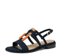 MARCO TOZZI Sandales Plates d'été pour Femme avec Fermoir, Navy Comb, 41 EU