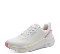 MARCO TOZZI Femme Baskets léger semelle amovible optimale répartition du poids élastique Laçage Sportif, blanc (WHITE COMB), 42 EU