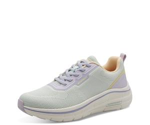 MARCO TOZZI Femme Baskets léger semelle amovible optimale répartition du poids élastique Laçage Sportif, vert (GREEN COMB), 40 EU