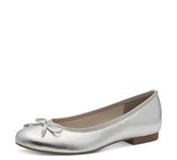 MARCO TOZZI Ballerines Femme Semelle intérieure Feel Me Souple Doublure Douce Vegan Vegan, métallique (Silver), 37 EU